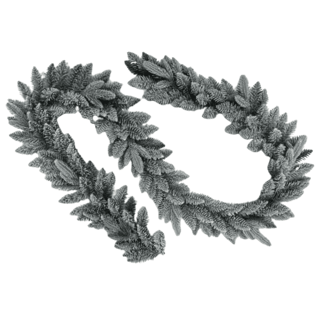 9 ft Unlit Flocked Noble Fir Garland
