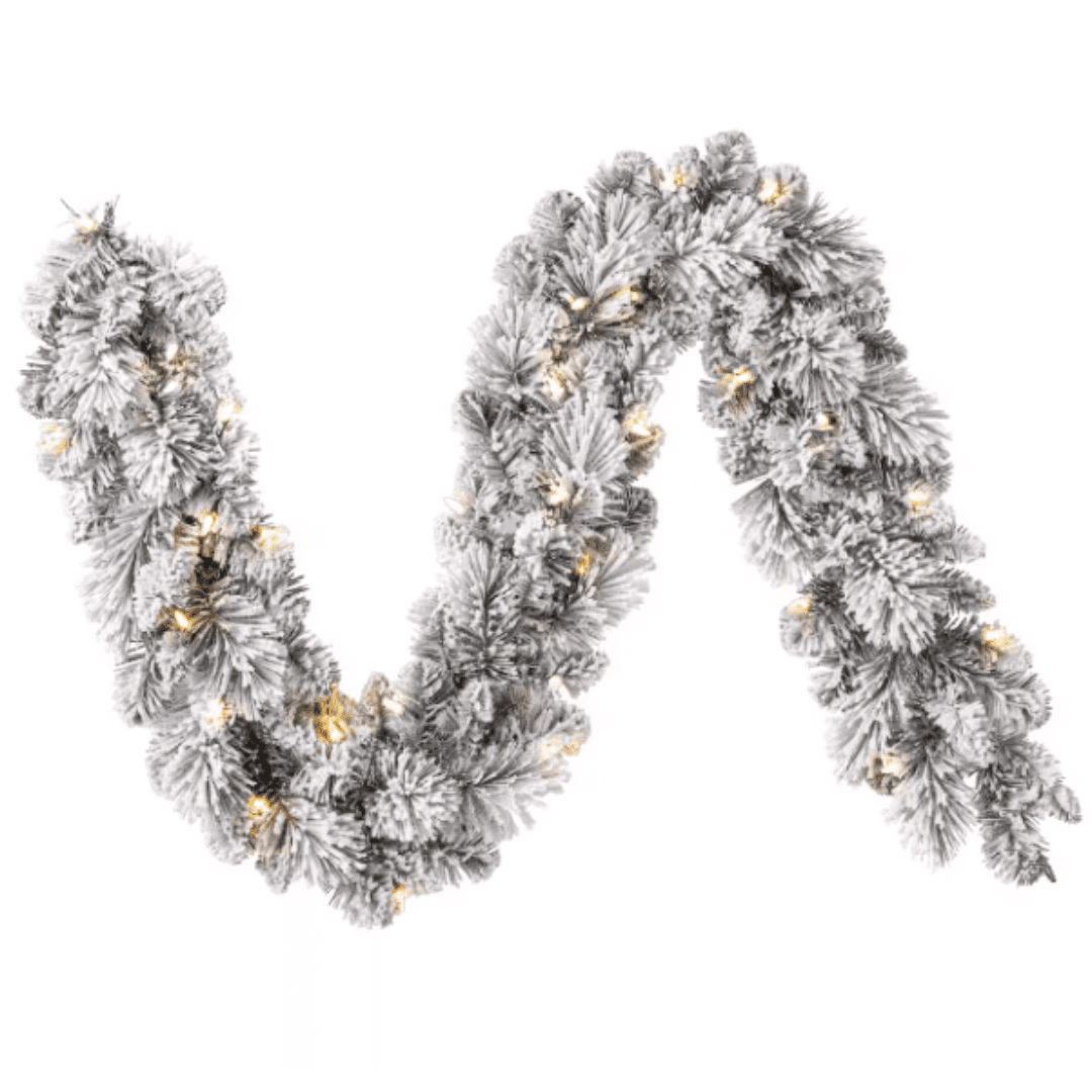 6ft. Pre-Lit Flocked Garland